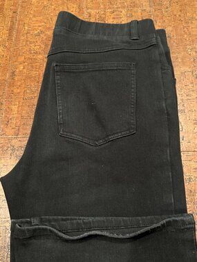 Betabrand Size Medium Petite Black Yoga Bootcut Jeans Pull On